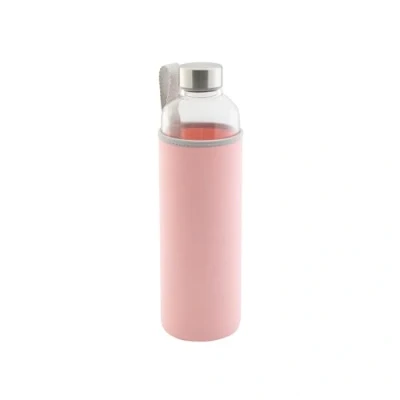 Abbildung von axentia Trinkflasche Trinkflasche, Glas, rosa, ca. 500 ml 132666