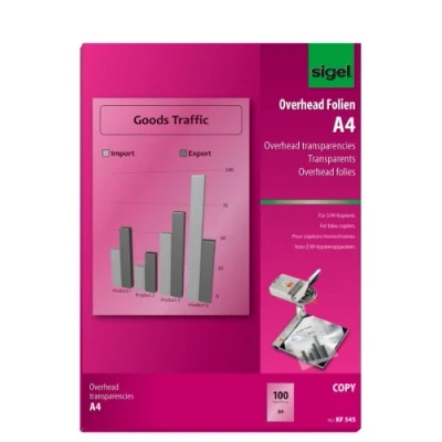 Abbildung von SIGEL KF545 S/W Kopier Folie, transparent, 100 µm, A4, Blatt