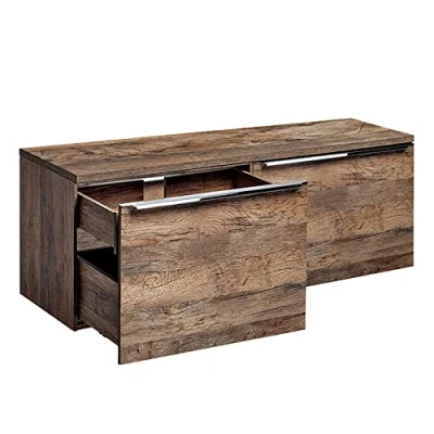 Abbildung von Lomadox Badmöbel Waschtisch Waschbecken Unterschrank Set 120cm, Vintage Oak Eiche, 2 Softclose Auszüge, B/H/T 120,4/48,5/46 cm