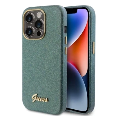 Abbildung von CG MOBILE Guess Schutzhülle für iPhone 15 Pro, PU Leder, Glitzer, Kaki