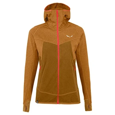 Abbildung von Salewa Damen Puez Hybrid Pl Jacket Hooded Sweatshirt, Golden Brown Melange,