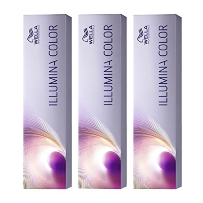 Abbildung von Wella Illumina Color 6/37 dunkelblond gold braun SET 3x60ml