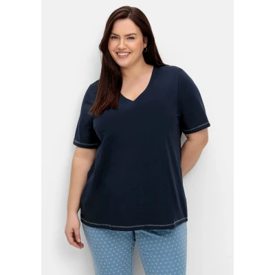 Abbildung von Sheego Tshirt print, Damen, Größe: 40/42, Nachtblau