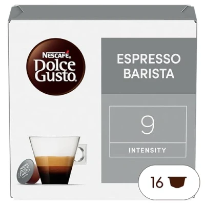 Abbildung von NESCAFÉ Dolce Gusto Espresso Barista Kaffeekapseln Kräftiger Robusta und Arabica Bohnen dunkle Röstung Dichte Crema Aromaversiegelte Kapseln 16