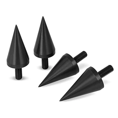 Abbildung von PrecisionGeek Große Lautsprecherspikes, schwarz eloxiertes Aluminium, Kegel 20 mm Durchmesser, Gewinde M10, Spikes für HiFi Lautsprecher, Ständer, Soundbars Set mit 4 Stück