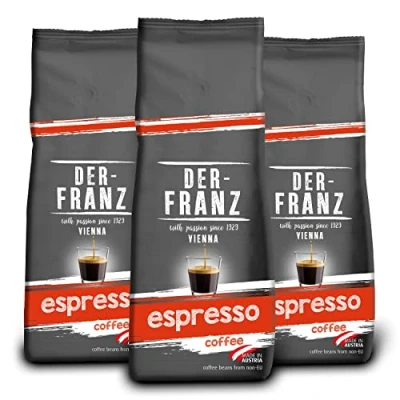 Abbildung von Der Franz Espresso Kaffee, Intensität 5/5, Arabica und Robusta, ganze Bohne, 3 x 500 g