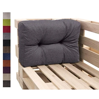 Abbildung von sunnypillow Palettenkissen Auflage Set für Europaletten Indoor und Outdoor Palettenpolster Palettensofa Kissen mit schöner Steppung viele Farben Größen zur Auswahl Seitenkissen 65 x 60, Anthrazit