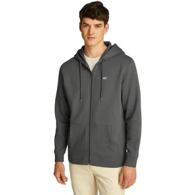 Abbildung von Tommy Jeans FLAG ZIP Sweatjacke, Herren, Größe: 54, Washed black