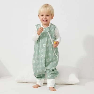 Abbildung von Duomiaomiao Schlafsack Sommer, mit füßen 0.5 tog, Dünne Sommerschlafsack füßen, 100% Baumwolle Kinder Sommer 2 3 Jahr
