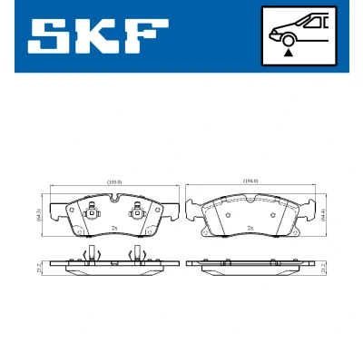 Abbildung von SKF VKBP 80389 Bremsbelagsatz für Verschleißwarnanzeiger vorbereitet