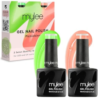 Abbildung von Mylee Gel Nagellack Set 2x10ml [Picnicking Duo] UV/LED, Maniküre, Pediküre, für professionellen Gebrauch im Salon sowie zu Hause [Frühling/Sommer 2024] Lang anhaltend und mühelos aufzutragen