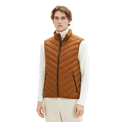 Abbildung von TOM Tailor Light Weight Weste, Herren, Größe: Medium, Deep cognac