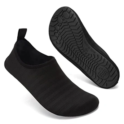 Abbildung von Mabove Badeschuhe Wasserschuhe Schwimmschuhe Herren Damen Strandschuhe Aquaschuhe Barfussschuhe Neopren Surfschuhe(Schwarz LXY,44/45 EU)