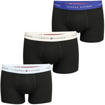 Abbildung von Tommy Hilfiger Herren 3er Pack Boxershorts Trunks mit Logobund, Mehrfarbig (Vsl Blu/Lght CST/WDG Blu), XXL