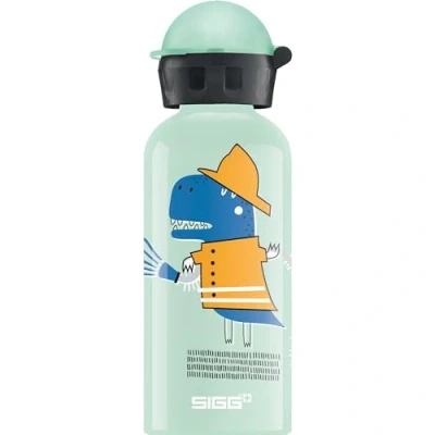 Abbildung von SIGG Fire Dino Kinder Trinkflasche (0.4 L), schadstofffreie Kinderflasche mit auslaufsicherem Deckel, federleichte aus Aluminium [Amazon Exklusive]