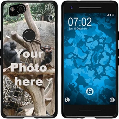 Abbildung von PhoneNatic Case kompatibel mit Pixel 2 Personalisierte Handyhülle schwarz zum selbst gestalten eigenem Foto
