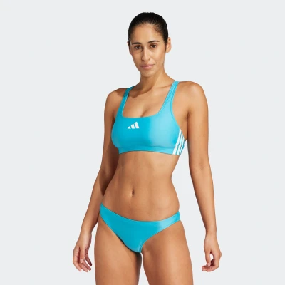 Abbildung von adidas Performance 3STRIPES Vback Bikini Lucid cyan white, Damen, Größe: 42, white