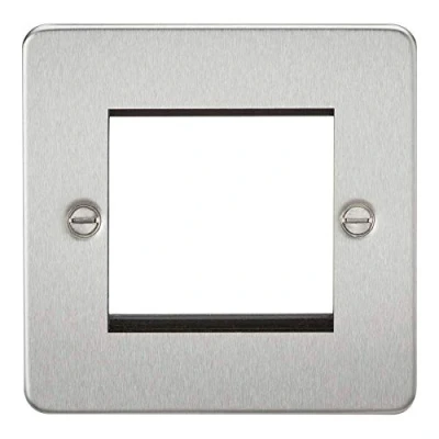 Abbildung von Knightsbridge FP2GBC modulare Frontplatte, flache Blende, 2 G, gebürstetes Chrom