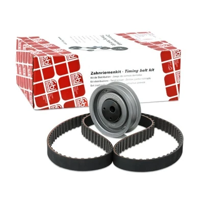 Abbildung von FEBI BILSTEIN 14574 Zahnriemensatz 121 mit trapezförmigen Zahnprofil inkl. Spannrolle VOLKSWAGEN: GOLF 3 Cabrio, 1, Polo III Classic, AUDI: 80 B3