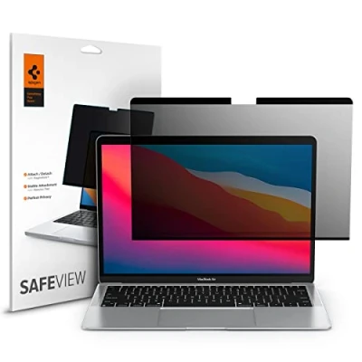 Abbildung von Spigen SafeView Magnetischer Blickschutzfilter für MacBook Pro 13 Zoll (2017 2021), Air (2018 Sichtschutzfilter, Privacy Schutz, Blendschutz, Anti Fingerabdruck