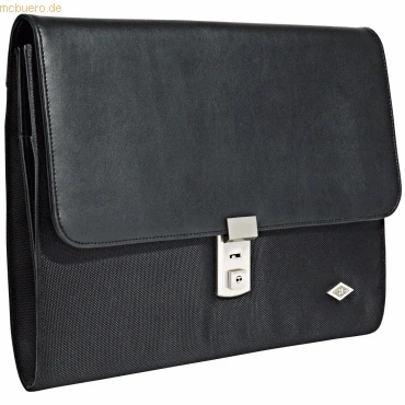 Abbildung von Wedo 585501 Aktenmappe Elegance (A4, mit Stufenschloss) schwarz