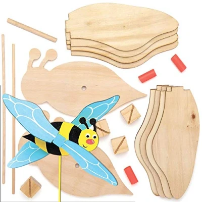 Abbildung von Baker Ross Bienen Windrädchen Bastelsets, für Kinder Kunsthandwerksprojekte (2 Stück)