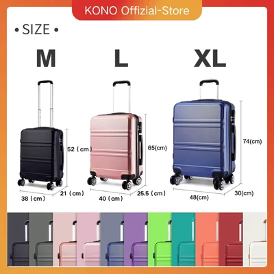 Abbildung von KONO Hartschalen Koffer, Leichte ABS Trolleys mit Zwillingsrollen, TSA Schloss, Reisekoffer（M/L/XL）