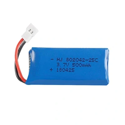 Abbildung von YUNIQUE GREEN CLEAN POWER Wiederaufladbare LiPo Batterie 3.7V 500mAh für RC Drohnen und Quadrocopter Kompatibel mit HUBSAN X4 H107L H107C H107D, V252, JXD 385 Azurblau 42x20x8 mm 13 Gramm