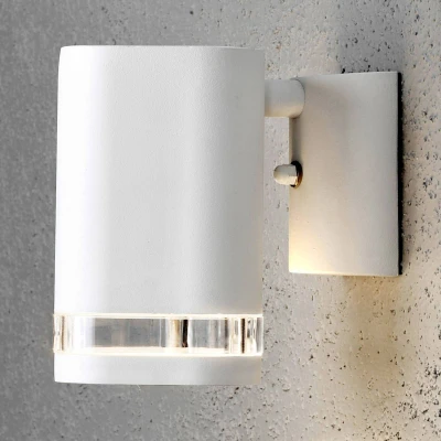 Abbildung von Konstsmide Modena 7511 250 Wandleuchte B: 9cm T: 14,5cm H: 13,5cm / 1x35W IP44 lackiertes Aluminium matt weiss