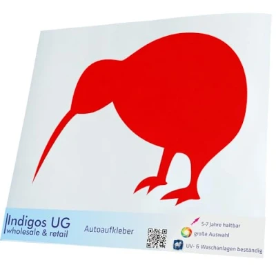 Abbildung von INDIGOS UG Aufkleber Autoaufkleber JDM Die Cut Auto 160x120 mm Kiwi Neuseeland rot Heckscheibe Heckscheibenaufkleber Sticker Tuning