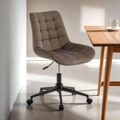Abbildung von IDIMEX Drehstuhl Alison höhenverstellbar grau Bürostuhl mit Rollen weicher Stoffbezug modernes Design für Home Office Arbeitszimmer