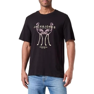 Abbildung von JACK&amp;JONES Herren JORLAFAYETTE Tee SS Crew Neck 2 FST T Shirt, Black, S