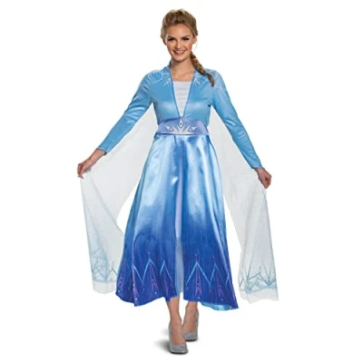 Abbildung von Disguise Damen Disney Elsa Frozen 2 Deluxe Erwachsene Kostüm, Blau, S