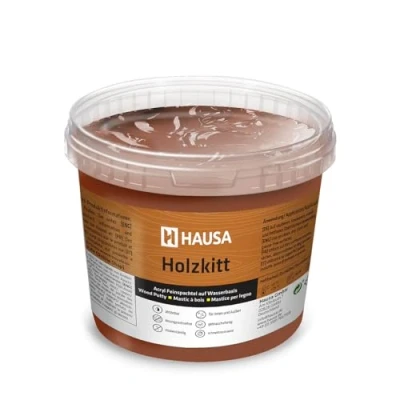 Abbildung von HAUSA Holzkitt 1 kg Palisander Holzspachtelmasse, Kitt für Holz, Holzspachtel/Füllmasse zum Reparieren von Holzschäden gebrauchsfertig ausgezeichnete Füllkraft schnelltrocknend rissbeständig