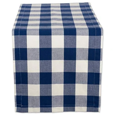 Abbildung von DII Buffalo Check Collection Tischläufer, klassischer Bauernhaus 35,6 x 183,8 cm, Marineblau/Creme