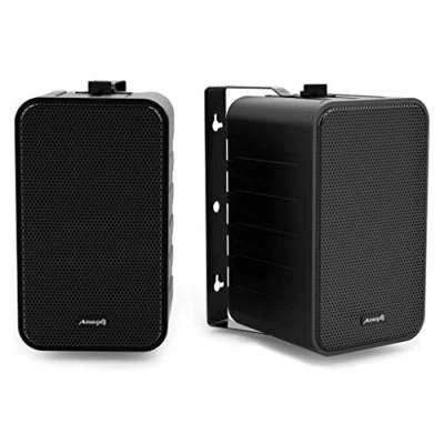 Abbildung von Audibax Pícolo PR 42 Black Altavoces Estantería HiFi y Sonorización Negros Con Soportes de Pared