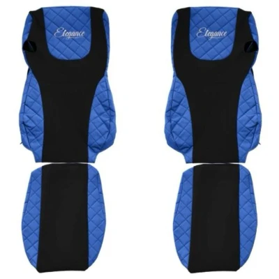 Abbildung von F CORE Elegance FX07 BLUE Sitzschonbezug Blau Mit Motiv Eco Leder vorne