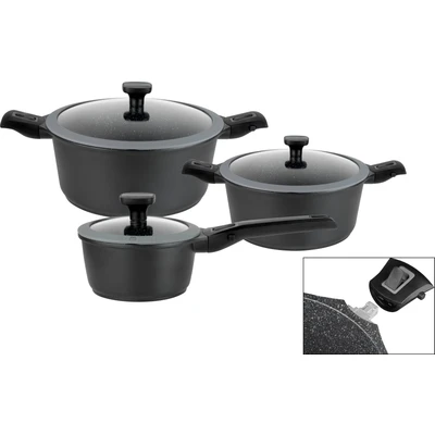 Abbildung von GSW Topf Set &quot;Easy Click&quot;, Aluminiumguss, (Set, 6 tlg., 1x Kochtopf Ø 20 cm, 24 Stielkasserolle 16 cm), Induktion