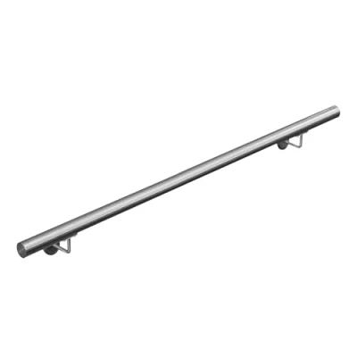 Abbildung von V2Aox Handlauf Treppengeländer aus Edelstahl, Durchmesser: 4,2 cm, Rostfrei &amp; Wetterfest, Inklusive Montagematerial, Halter, Länge: 150 cm