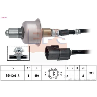 Abbildung von EPS 1.998.279 Lambdasonde mit Befestigungsmaterial Made in Italy OE Equivalent beheizt, Planarsonde, Gewinde vorgefettet KIA: Picanto II
