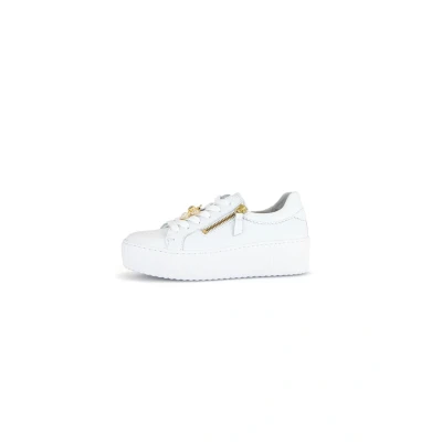 Abbildung von Gabor Damen Low Top Sneaker, Frauen Halbschuhe,Best Fitting,Freizeit,sportlich,straßenschuhe,Strassenschuhe,Weiss (Gold),37 EU / 4 UK