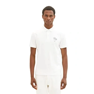 Abbildung von TOM TAILOR Herren 1036379 Poloshirt mit Palmen Print, 10332 Off White, XXL