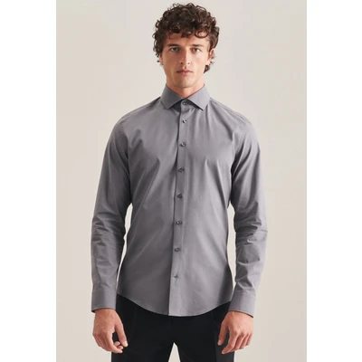 Abbildung von Seidensticker KENT SLIM FIT Contrast Businesshemd, Herren, Größe: 38, Grey