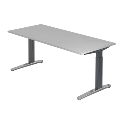 Abbildung von Hammerbacher Schreibtisch XB19 Grau/Graphit Kufe poliert