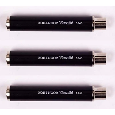 Abbildung von KOH I NOOR 5343 Kreidehalter aus Metall für runde 9 10 mm Kreide, schwarz 3 STÜCK