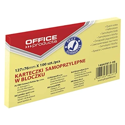 Abbildung von OFFICE PRODUCTS 14047811 06 Haftnotiz 127 X 76 mm, 1 100 Blatt, Pastellfarbe/kanariengelb