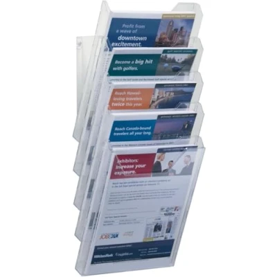 Abbildung von Durable Prospektspender Combiboxx A4 Set XL, 5 Fächer, für Tisch und Wandanwendung, transparent, 858619