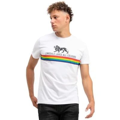 Abbildung von Lonsdale Men&#039;s Nelson T Shirt, White, XS