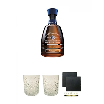 Abbildung von Arehucas Reserva Special 18 Jahre Kanarische Inseln Spanien 0,7 Liter + Rum Glas 1 Stück Schiefer Glasuntersetzer eckig ca. 9,5 cm Ø 2