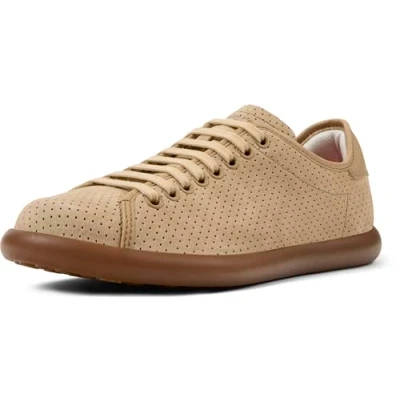 Abbildung von Camper Perforated Botij Sportlicher Schnürer, Damen, Größe: 39, Mittelbeige Veloursleder